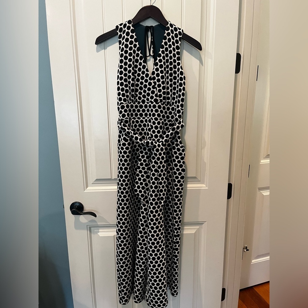 Eva Franco Jumpsuit Ladies Size Small Side Zip Front Pockets Wide Legs Cute Chic
